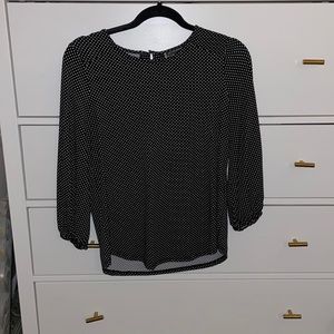 Black and white polka dot top